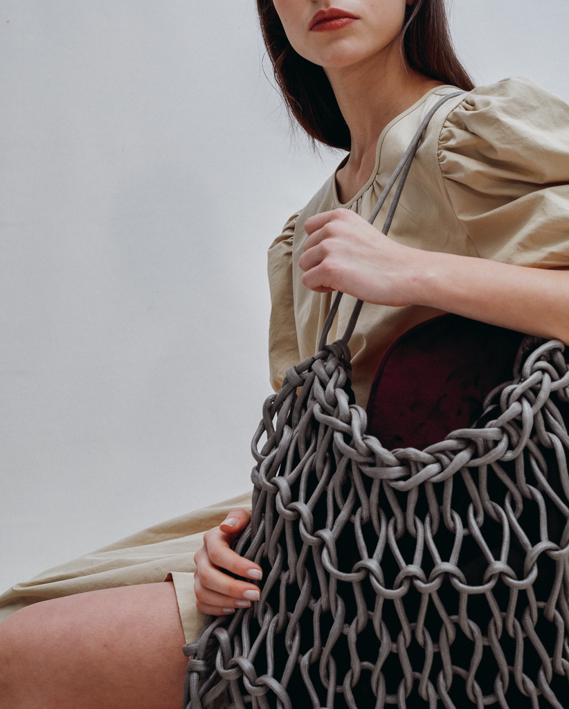 Nadia logo print store bucket bag